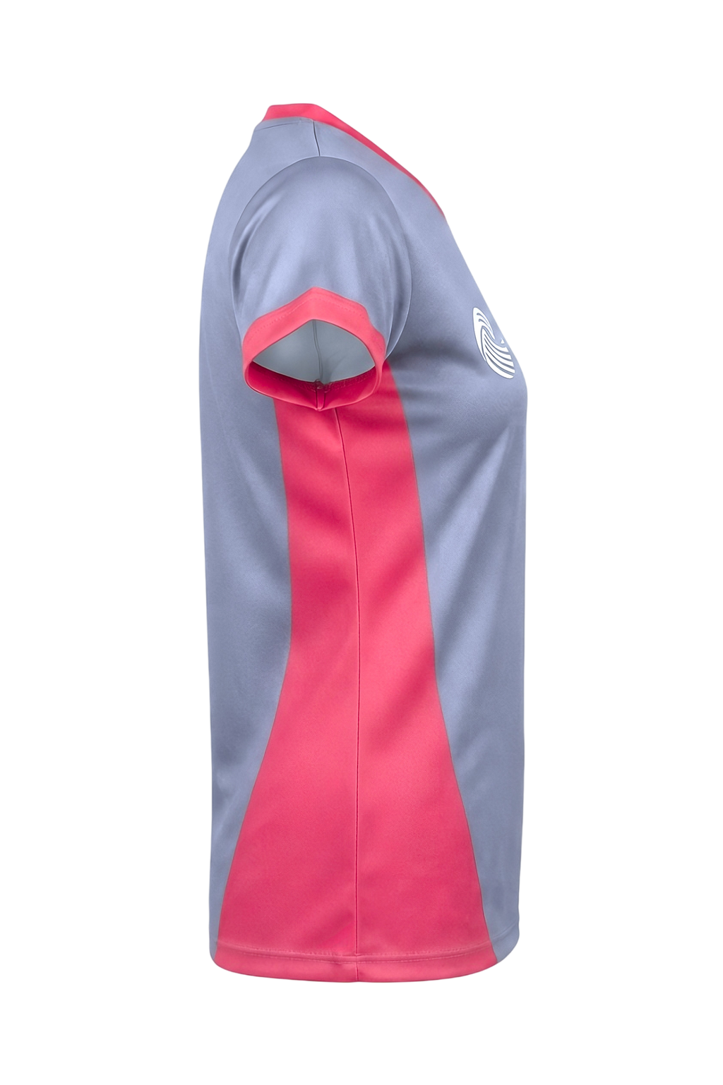 Camiseta fútbol femenino - Gris y rojo cereza