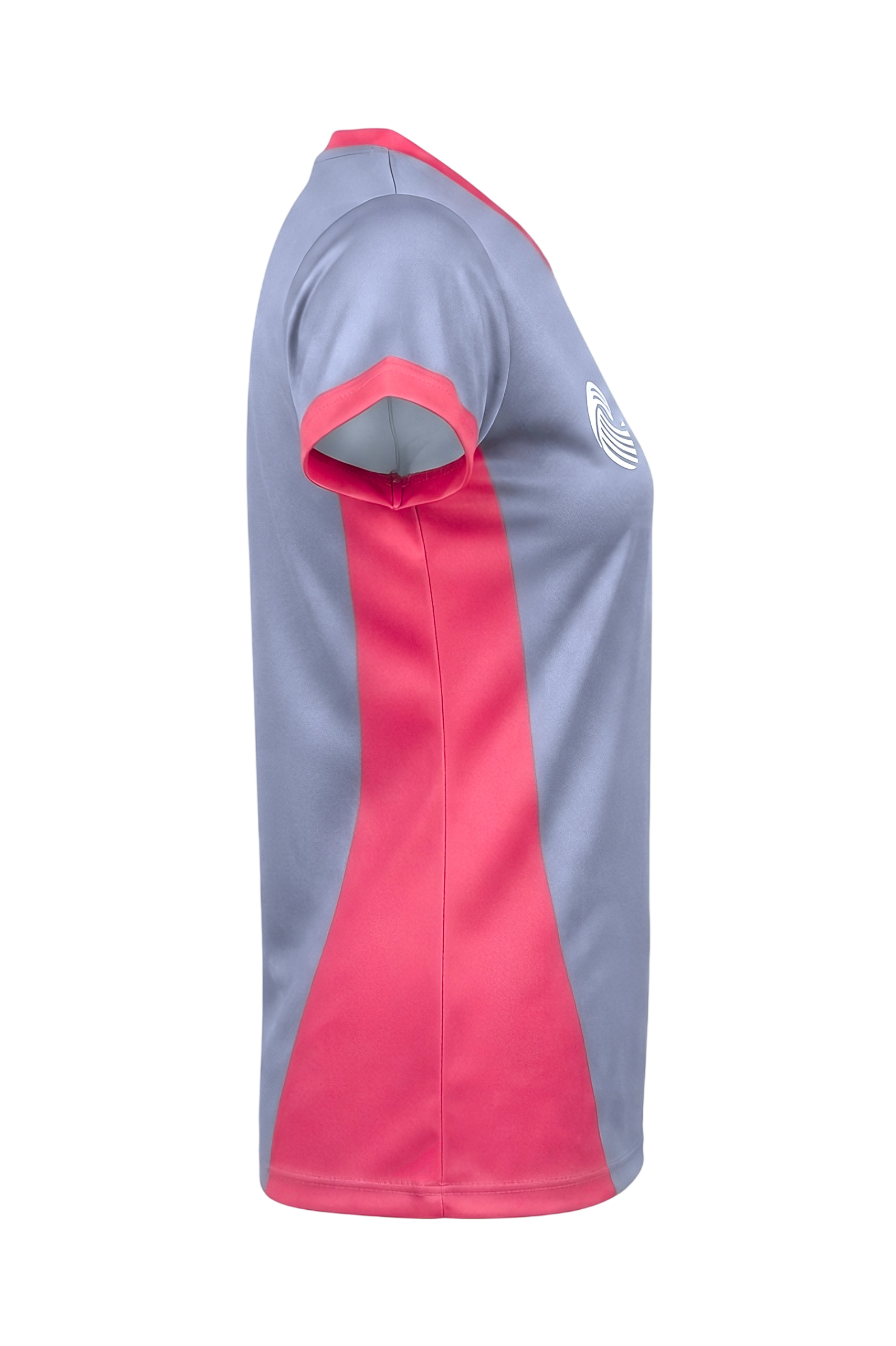 Camiseta fútbol femenino - Gris y rojo cereza