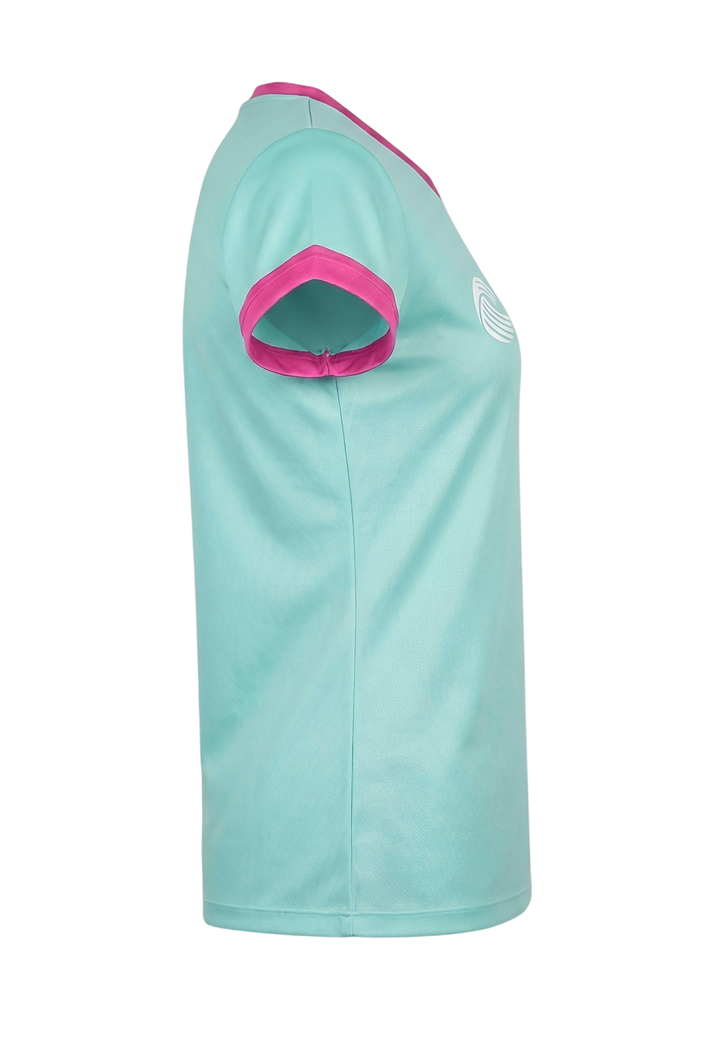 Camiseta fútbol femenino - Verde aguamarina y rosa